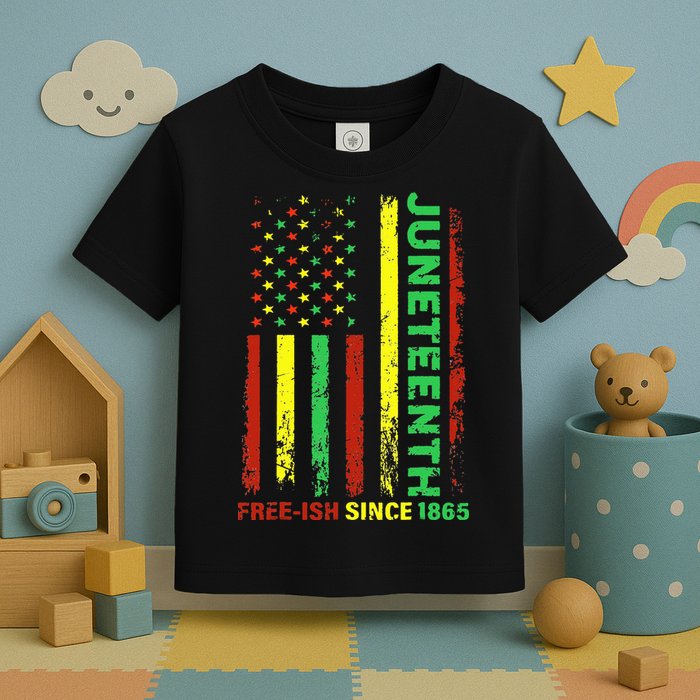 Free Ish Since 1865 With Pan African Flag For Juneteenth Toddler T-Shirt