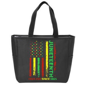 Free Ish Since 1865 With Pan African Flag For Juneteenth Zip Tote Bag