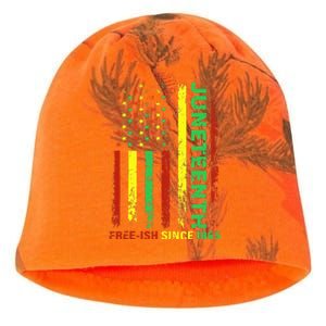 Free Ish Since 1865 With Pan African Flag For Juneteenth Kati - Camo Knit Beanie