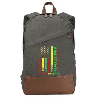 Free Ish Since 1865 With Pan African Flag For Juneteenth Cotton Canvas Backpack