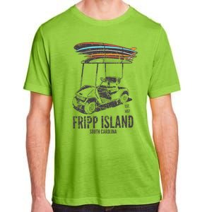 Fripp Island South Carolina Golf Cart Surfer Lowcountry Adult ChromaSoft Performance T-Shirt