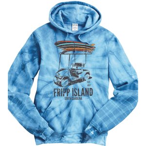 Fripp Island South Carolina Golf Cart Surfer Lowcountry Tie Dye Hoodie