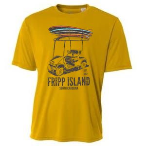 Fripp Island South Carolina Golf Cart Surfer Lowcountry Cooling Performance Crew T-Shirt