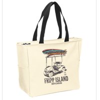 Fripp Island South Carolina Golf Cart Surfer Lowcountry Zip Tote Bag
