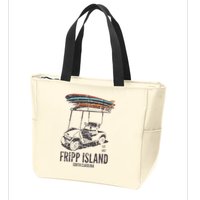 Fripp Island South Carolina Golf Cart Surfer Lowcountry Zip Tote Bag