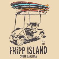 Fripp Island South Carolina Golf Cart Surfer Lowcountry Zip Tote Bag