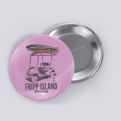 Fripp Island South Carolina Golf Cart Surfer Lowcountry Button