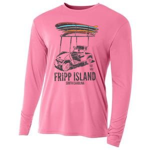 Fripp Island South Carolina Golf Cart Surfer Lowcountry Cooling Performance Long Sleeve Crew