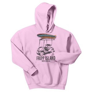 Fripp Island South Carolina Golf Cart Surfer Lowcountry Kids Hoodie