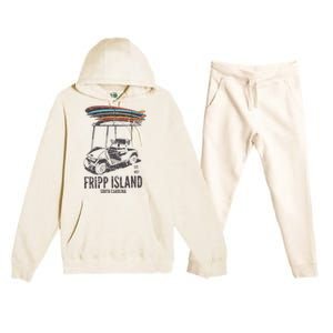 Fripp Island South Carolina Golf Cart Surfer Lowcountry Premium Hooded Sweatsuit Set