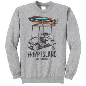 Fripp Island South Carolina Golf Cart Surfer Lowcountry Tall Sweatshirt