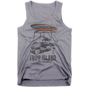 Fripp Island South Carolina Golf Cart Surfer Lowcountry Tank Top