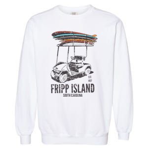 Fripp Island South Carolina Golf Cart Surfer Lowcountry Garment-Dyed Sweatshirt