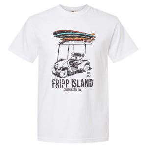 Fripp Island South Carolina Golf Cart Surfer Lowcountry Garment-Dyed Heavyweight T-Shirt