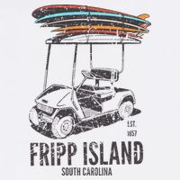 Fripp Island South Carolina Golf Cart Surfer Lowcountry Cooling Performance Crew T-Shirt