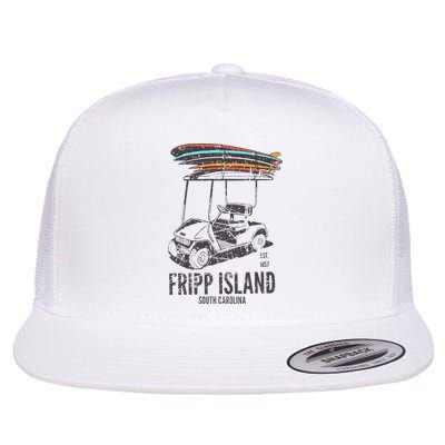 Fripp Island South Carolina Golf Cart Surfer Lowcountry Flatbill Hat