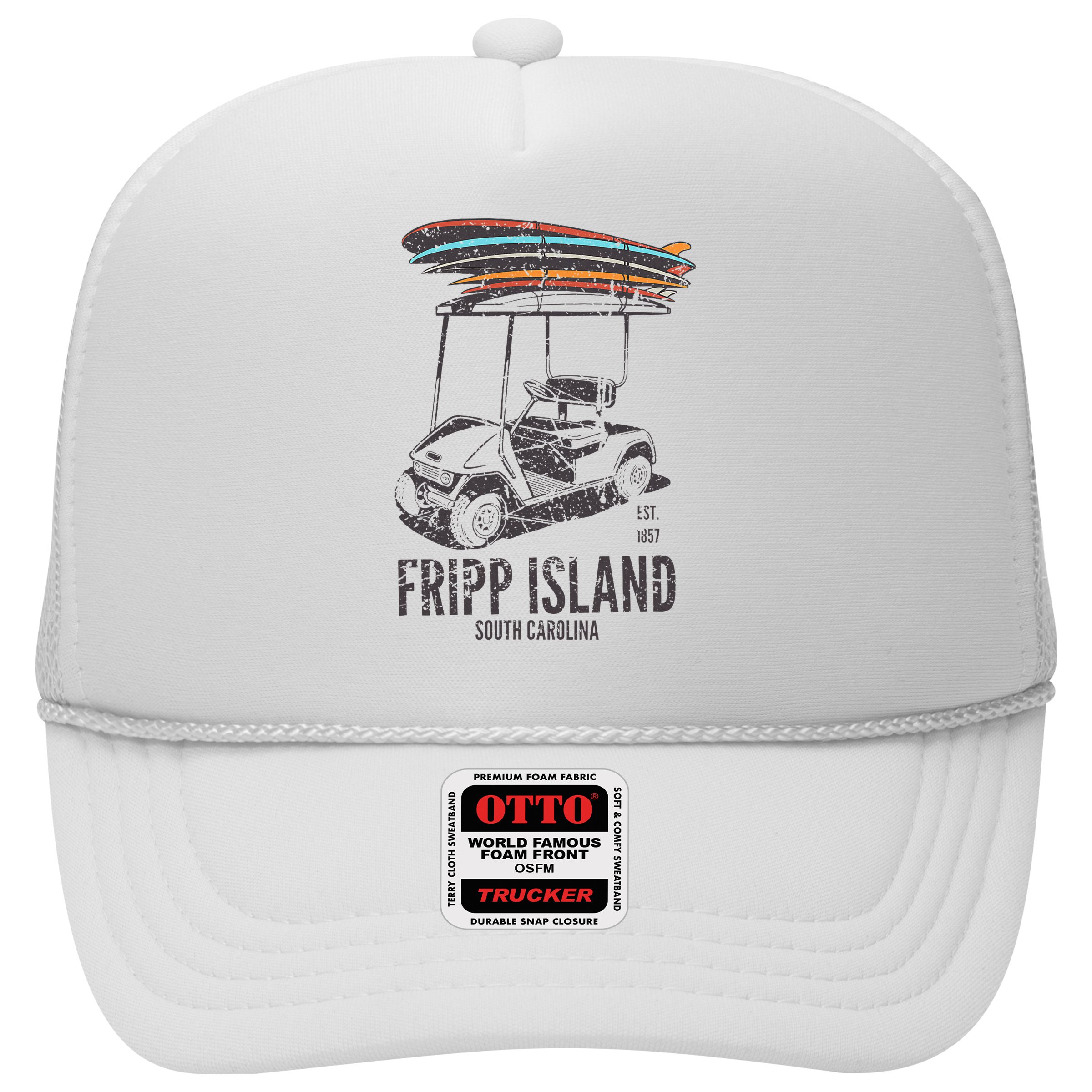 Fripp Island South Carolina Golf Cart Surfer Lowcountry Hat