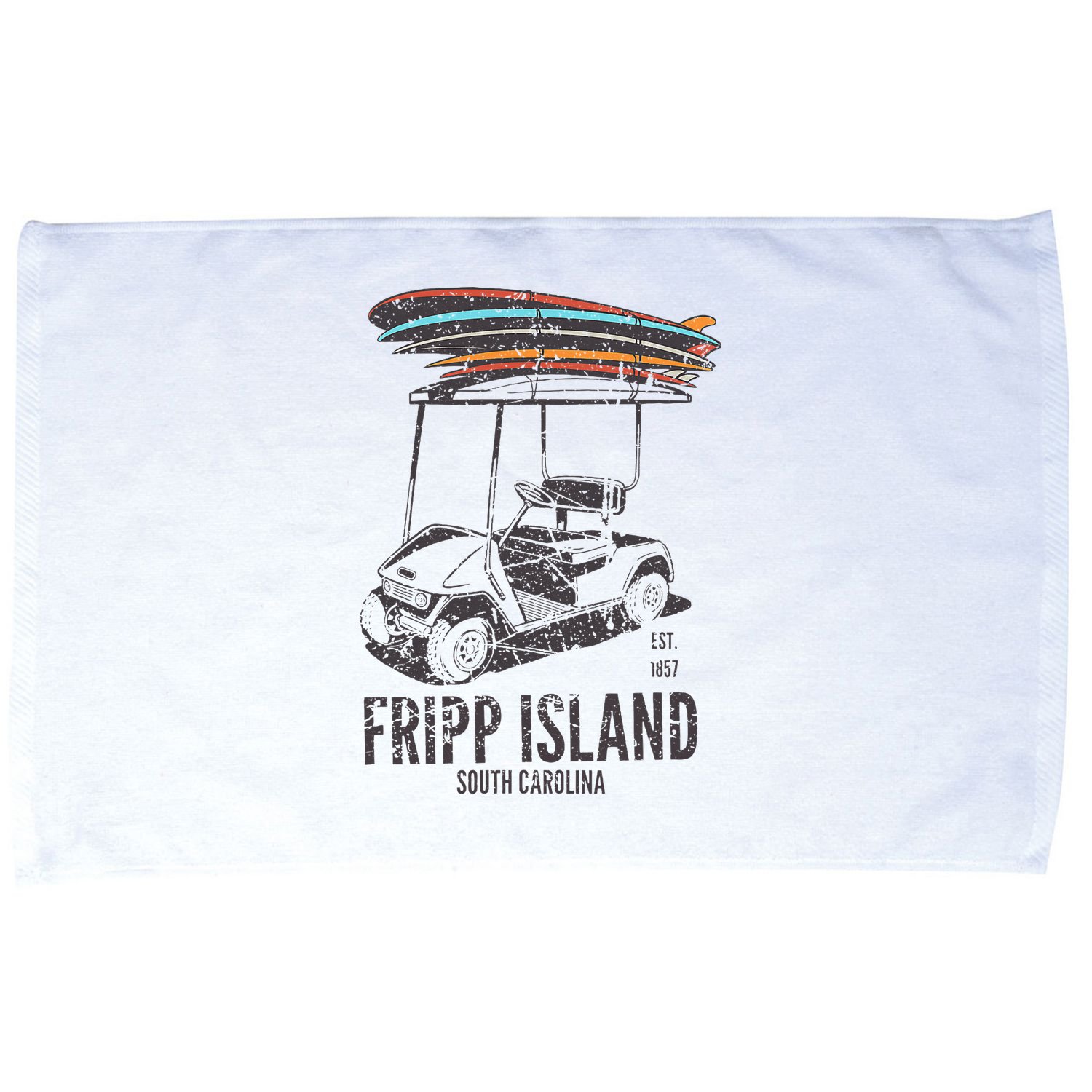Fripp Island South Carolina Golf Cart Surfer Lowcountry Microfiber Hand Towel