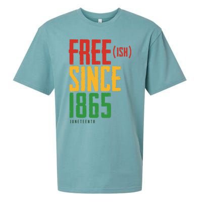 Free Ish Since 1865 African American Freeish Juneteenth Sueded Cloud Jersey T-Shirt