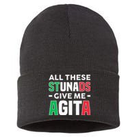 Funny Italian Saying All These Stunads Give Me Agita Sustainable Knit Beanie