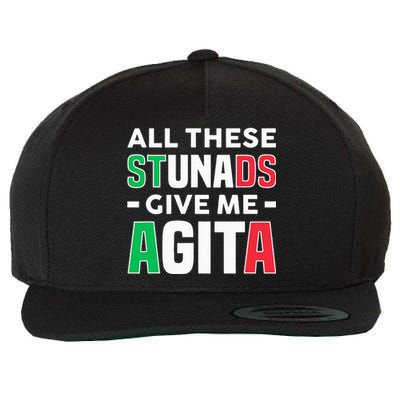 Funny Italian Saying All These Stunads Give Me Agita Wool Snapback Cap