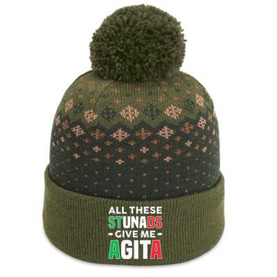 Funny Italian Saying All These Stunads Give Me Agita The Baniff Cuffed Pom Beanie