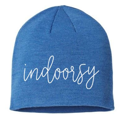 Funny Indoorsy Sarcastic Camping Book Lover Gift Sustainable Beanie