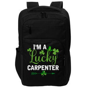 Funny Irish St Patricks Day Costume I'm A Lucky Carpenter Gift Impact Tech Backpack