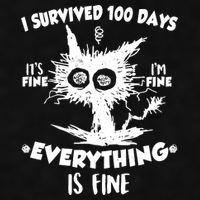 Funny I Survived 100 Days It's Fine I'm Fine Everything Is Fine Ladies PosiCharge Tri-Blend Wicking Tank