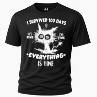 Funny I Survived 100 Days It's Fine I'm Fine Everything Is Fine Performance Shirt