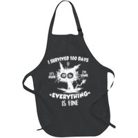 Funny I Survived 100 Days It's Fine I'm Fine Everything Is Fine Apron