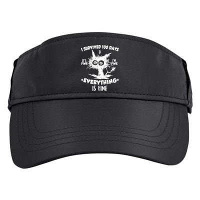 Funny I Survived 100 Days It's Fine I'm Fine Everything Is Fine Adult Drive Performance Visor