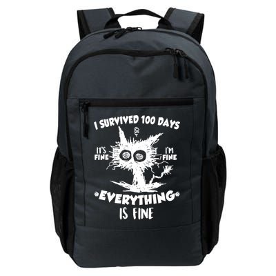 Funny I Survived 100 Days It's Fine I'm Fine Everything Is Fine Daily Commute Backpack