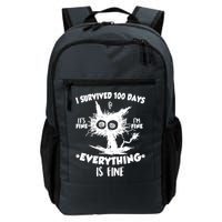 Funny I Survived 100 Days It's Fine I'm Fine Everything Is Fine Backpack