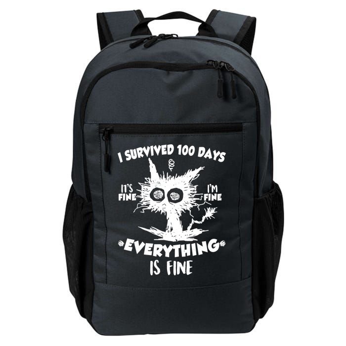 Funny I Survived 100 Days It's Fine I'm Fine Everything Is Fine Backpack