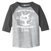 Funny I Survived 100 Days It's Fine I'm Fine Everything Is Fine Toddler Fine Jersey T-Shirt
