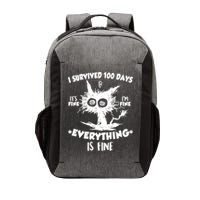 Funny I Survived 100 Days It's Fine I'm Fine Everything Is Fine Vector Backpack