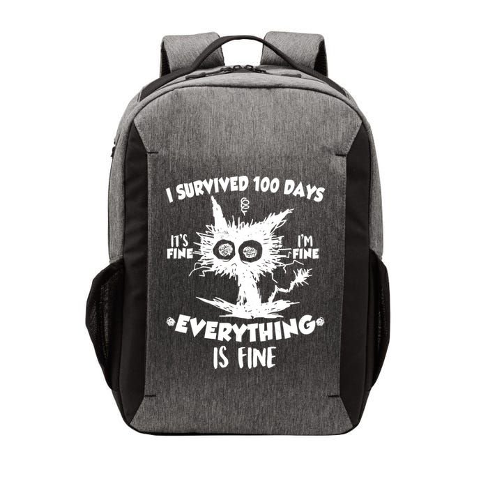 Funny I Survived 100 Days It's Fine I'm Fine Everything Is Fine Vector Backpack