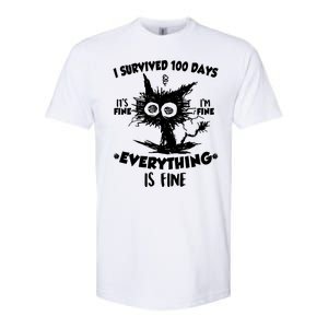 Funny I Survived 100 Days It's Fine I'm Fine Everything Is Fine Softstyle CVC T-Shirt