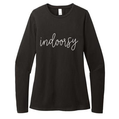 Funny Indoorsy Sarcastic Camping Book Lover Gift Womens CVC Long Sleeve Shirt