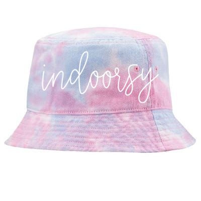 Funny Indoorsy Sarcastic Camping Book Lover Gift Tie-Dyed Bucket Hat