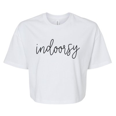 Funny Indoorsy Sarcastic Camping Book Lover Gift Bella+Canvas Jersey Crop Tee