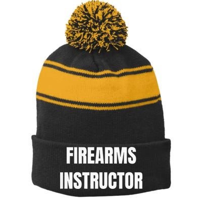 Firearms Instructor Shooting Range Gun Safety Officer Stripe Pom Pom Beanie