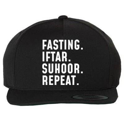 Fastin Iftar Suhoor Repeat Wholesome Ramadan Kareem Islamic Gift Wool Snapback Cap