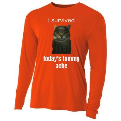 Funny I Survived TodayS Tummy Ache Cooling Performance Long Sleeve Crew