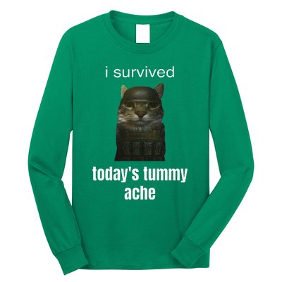 Funny I Survived TodayS Tummy Ache Long Sleeve Shirt