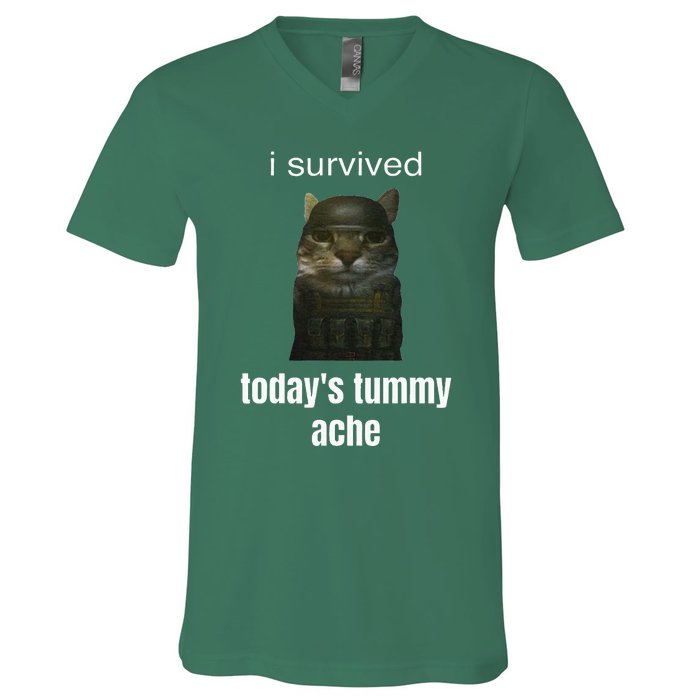 Funny I Survived TodayS Tummy Ache V-Neck T-Shirt