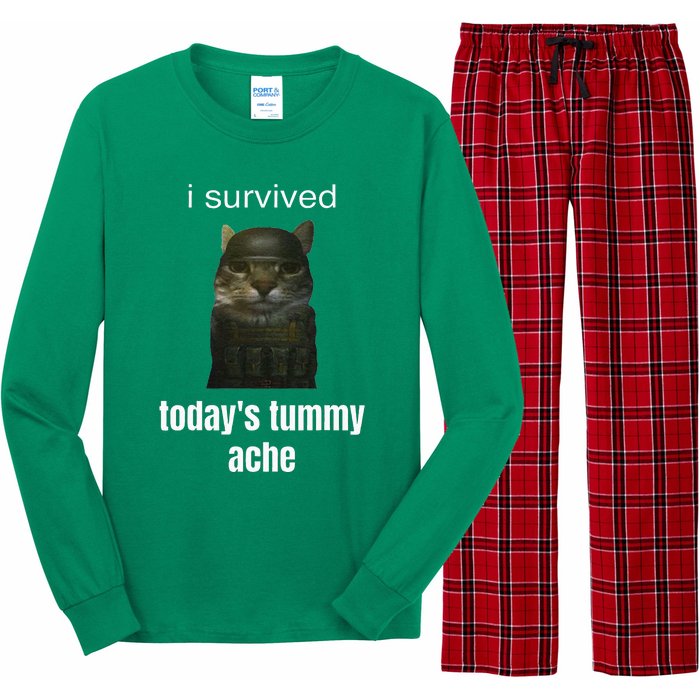 Funny I Survived TodayS Tummy Ache Long Sleeve Pajama Set