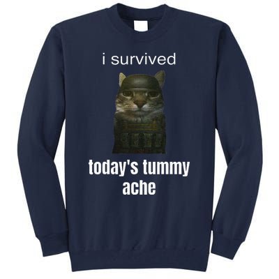 Funny I Survived TodayS Tummy Ache Tall Sweatshirt