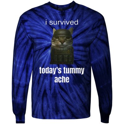 Funny I Survived TodayS Tummy Ache Tie-Dye Long Sleeve Shirt